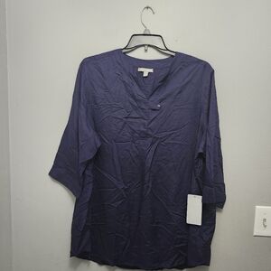 Woman within women's blouse top size 22/24 purple blue new